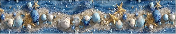 Ocean Starfish Wall Border 196x4 Inch Peel and Stick Coastal Beach Seashell