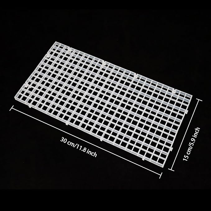 ALEGI Aquarium Fish Tank Divider Plastic Egg Crate Aquarium Filter Bottom Tray Plastic Grid (S 6pcs)