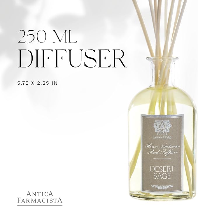 Antica Farmacista Home Ambiance Diffuser - Long-Lasting Reed Scent Diffuser - Luxury Room Freshener Gift - Desert Sage, 8.45 fl oz