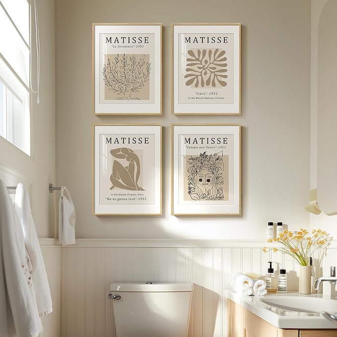Framed Matisse Neutral Wall Art Set of 4