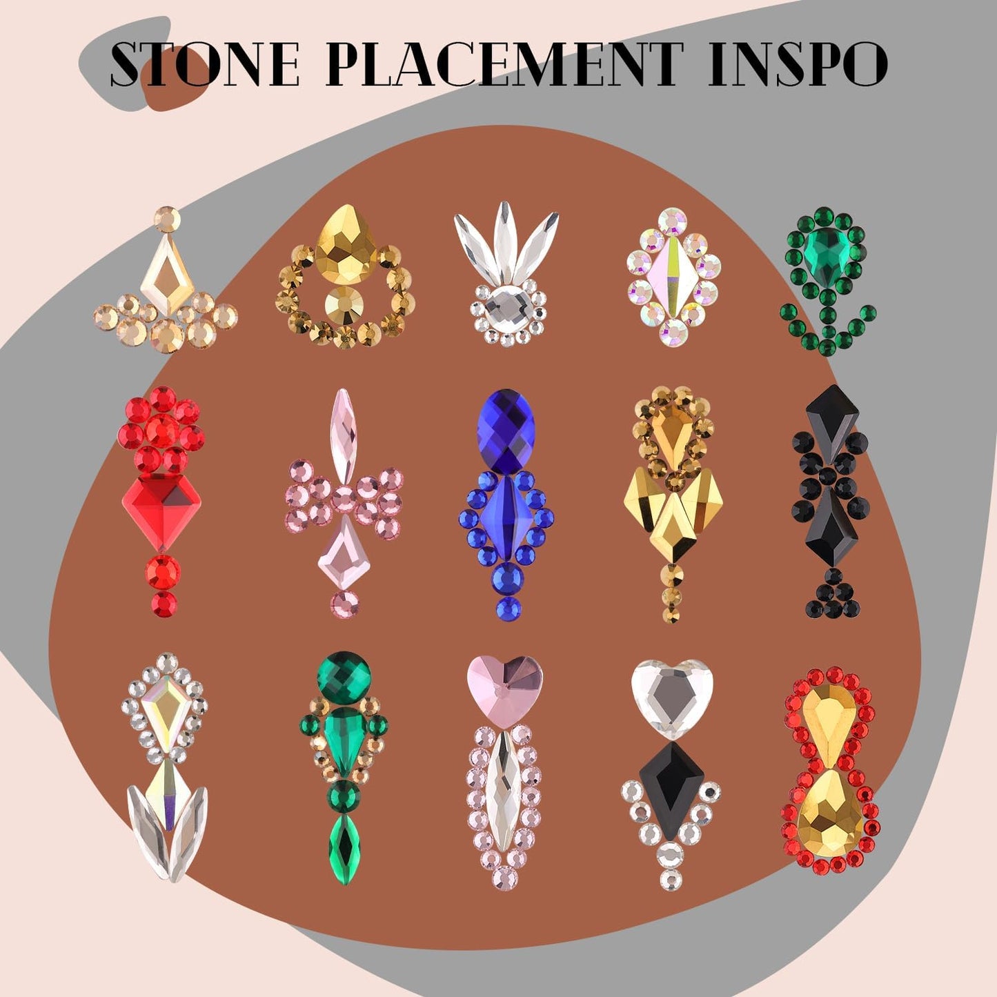 2680Pcs Emerald Green Glass Nail Rhinestones 120Pcs Multi Shapes Flatback Nail Gems + 2560Pcs 1.5-4mm Round Crystal with Rhinestone Glue Gel, Manicure Nail Charms Diamond Gemstone for Nail Art