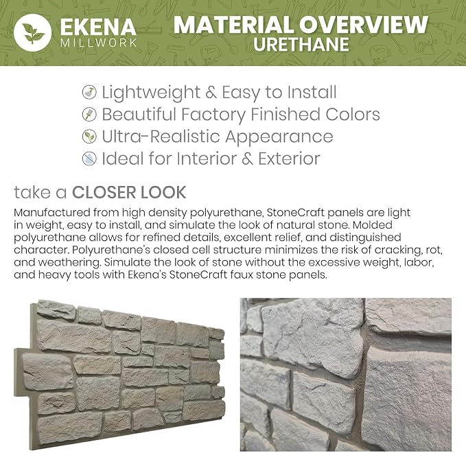 EverStone Herringbone Faux Brick Panel, 46 1/2"W x 25 1/4"H x 1"D, Burnished