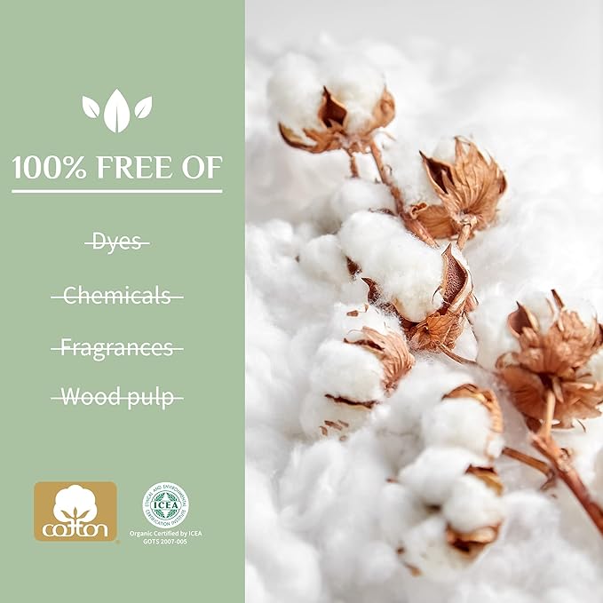 Organyc - 100% Certified Organic Cotton Feminine Pads, Sanitary Napkin 120 Count, Heavy Flow(Bulk Size, 12 Pack)