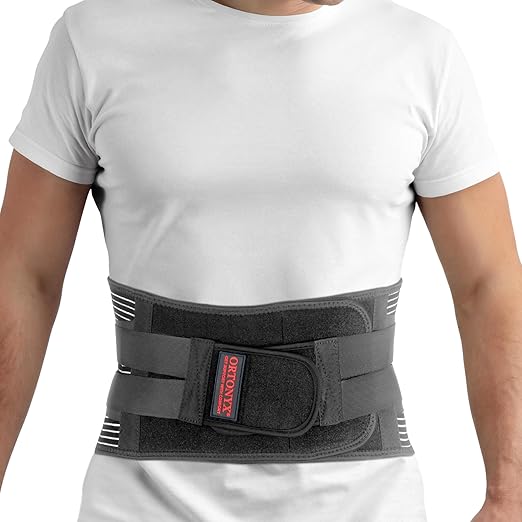 ORTONYX Lower Back Support Belt for Men and Women, Heavy Wok Lifting, Back pain Relief, Herniated Disc, Sciatica/Black S