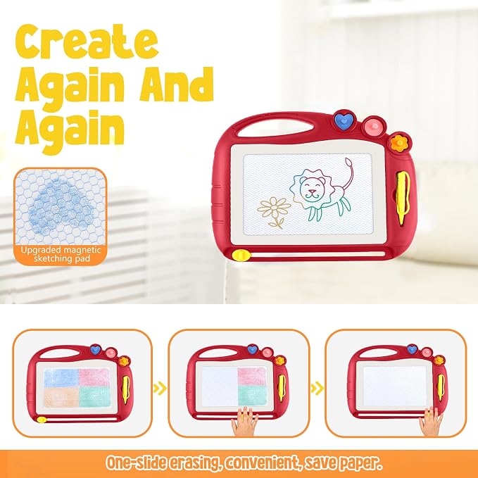 Magnetic Drawing Board, Toddler Toys for Age 3 Boys Girls, Toddler Drawing Board, Birthday Easter Christmas Halloween Kids Toy Gifts for Boys and Girls
