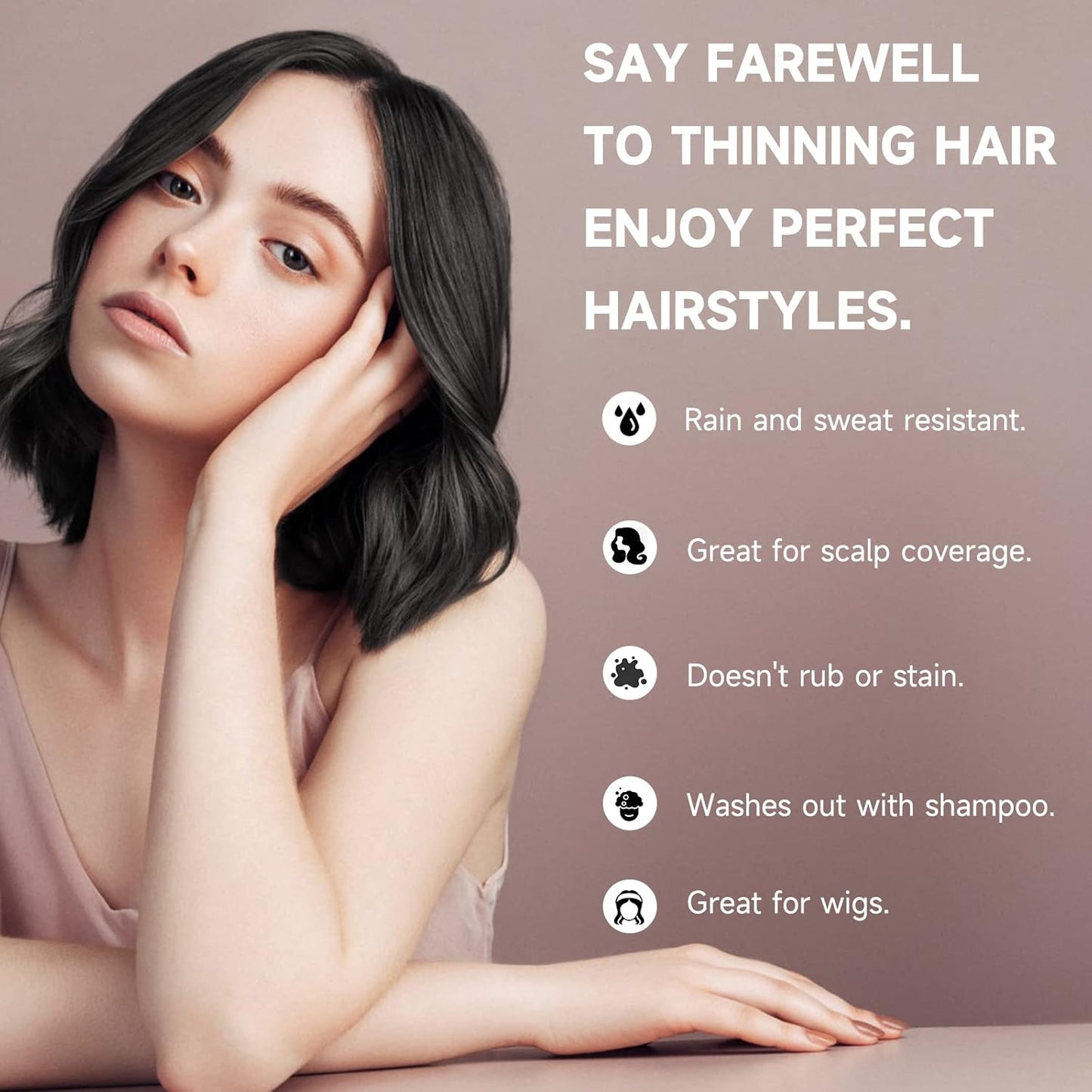 2 Pack Root Cover Up and Touch Up Powder - Conceals Grays, Thinning Hair, Hairline, Beard Line, Eyebrow, Instantly - Dark Grey