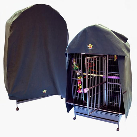 Cozzzy Covers Model 2424 DT Universal Cage Cover 40" L Poly-Cotton Black for Dome Top Bird Cages 22"–24" W x 20"–24" D for Small to Medium Birds Sleep and Stress Reduction