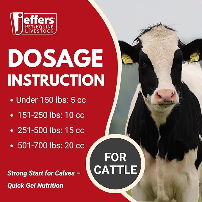 Jeffers Vita-Min Gel for Livestock & Horses – Multivitamin & Mineral Supplement with Selenium, Zinc, Potassium & Turmeric – Easy Oral Gel for Cattle, Goats, Sheep & Pig – 300 cc Tube - 6Pack