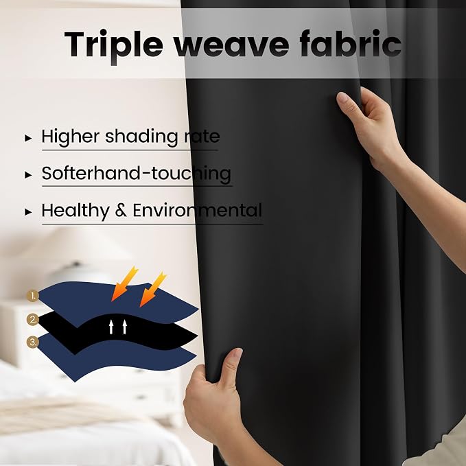 Wall to Wall Room Divider Curtains, Extra Wide Theater Curtains