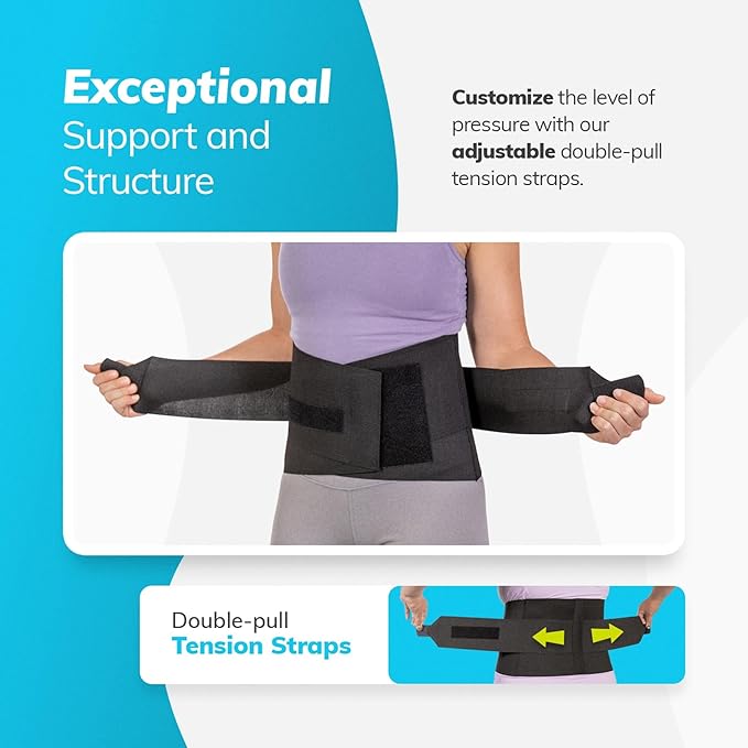 BraceAbility Elastic Low Back Brace - Compression Lower Back Support Belt for Sciatica, Heavy Lifting at Work, Herniated Disc, Workouts, Sleeping, Lumbar Support, Back Pain in Women and Men (S/M)