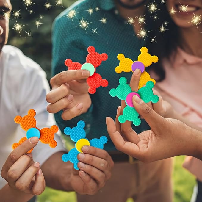 11PCS Silicone Spinners,Sensory Toys for Kids and Adults,Worry Stones for Anxiety,Quite Fidget Toys for Classroom, Prizes in Bulk for School, Classroom Prizes,Treasure Box Toys