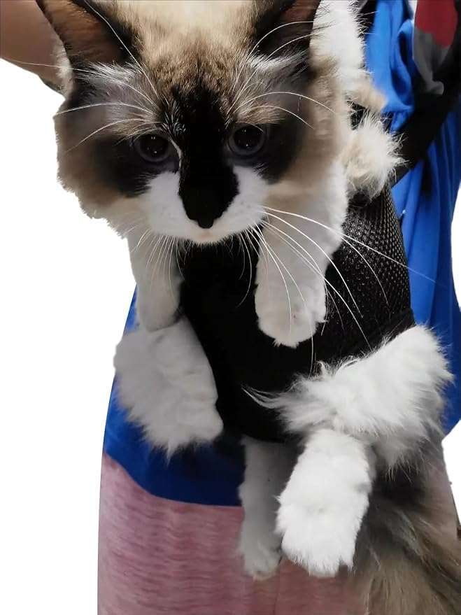 Pet Carrier Backpack - Adjustable Pet Front Cat Dog Carrier Backpack Travel Bag,Legs Out,Easy-Fit for Traveling Hiking Camping for Small Medium Dogs Cats Puppies. (Black, Medium)