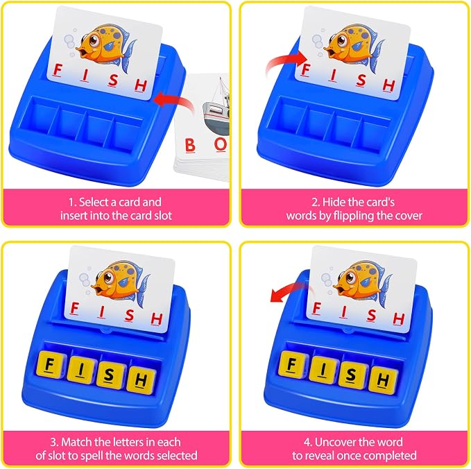 Fenikso Matching Letter Game, Spelling Word and Increases Memory, Early Learning Educational Toy for Preschool & Kindergarten Kids Over 3-8 Years Old (Pack of 2)