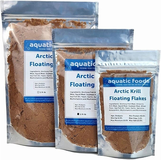 Aquatic Foods Inc. Arctic Krill Flakes which Contain Natural Carotenoids & Astaxanthin That Will Enhance The Vibrant Colors of Fish, for All Tropical and Marine Fish...WL…3-lbs Poly Bag