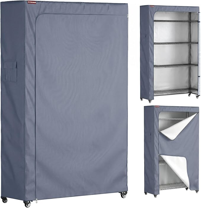 Shelving Cover, Fits 36" W x 18" D x 72" H, 600D Waterproof Shelf Cover with Side Pocket, Dustproof Rack Cover for Garage & Basement (No Shelves Included)