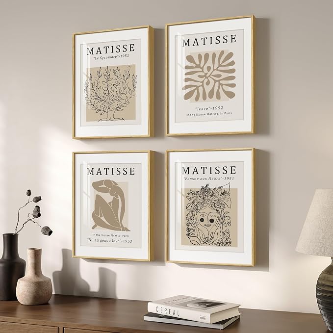 Framed Matisse Neutral Wall Art Set of 4