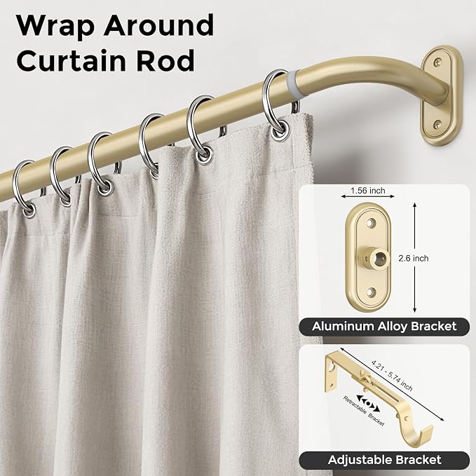 2 Pack Curtain Rods 36-120 Inch, Living Room, Sliding Door