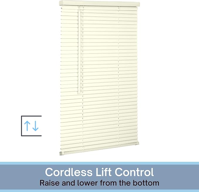 Lotus & Windoware Cordless 1" Vinyl Mini Blind 32" Wide x 64" Long