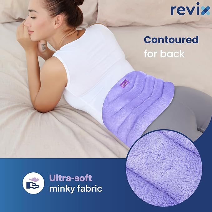 REVIX Microwave Heating Pad for Back with Moist Heat, Extra Large Microwavable Heated Wrap for Lumbar, Waist, Stomach, Shoulder and Neck Hot or Cold Pack, Reusable, Portable