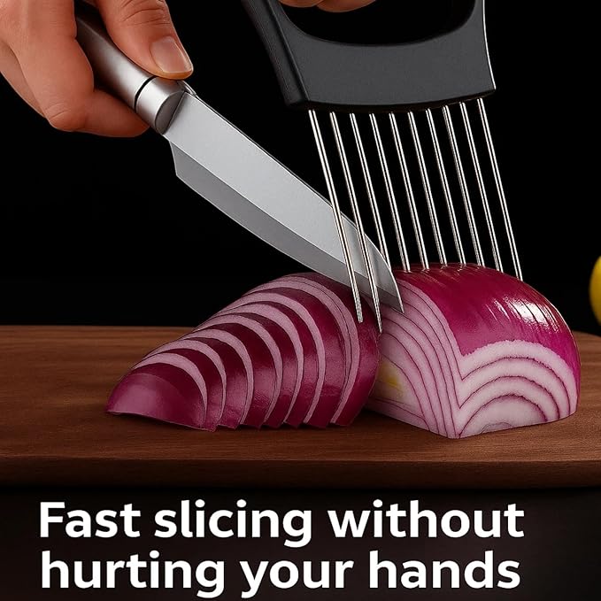 2025 Upgraded Onion Slice, New Stainless Steel Onion Chopper for Slicing, Chopper Slice Assistant Tool, Cutter for Slicing of Meat, Onion, Potato, Tomato Kitchen Gadgets (2)
