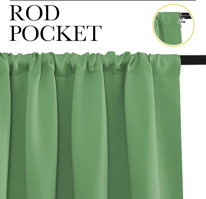 NICETOWN Blackout Curtains Window Draperies, Froest Green, 70 by 95 inches Long