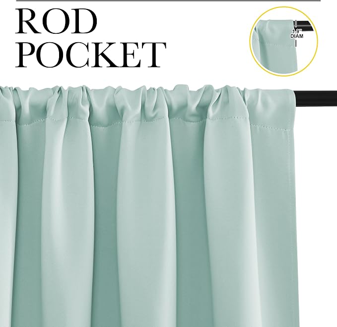 NICETOWN Blackout Curtains for Bedroom, Aqua Blue, 1 Pair, 42 by 45-inch
