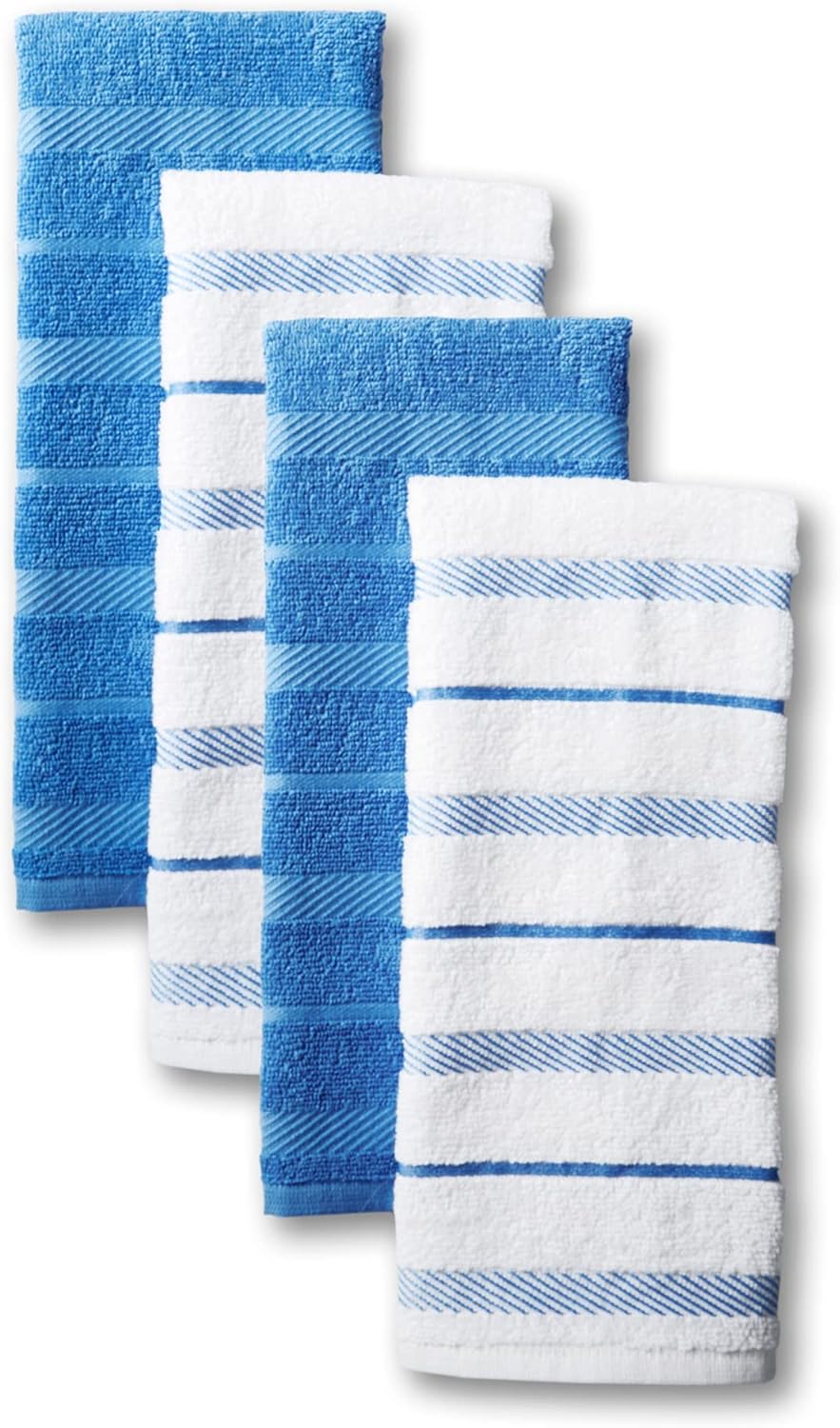 KitchenAid Albany Kitchen Towel 4-Pack Set, Milkshake Tan/White, 16"x26"