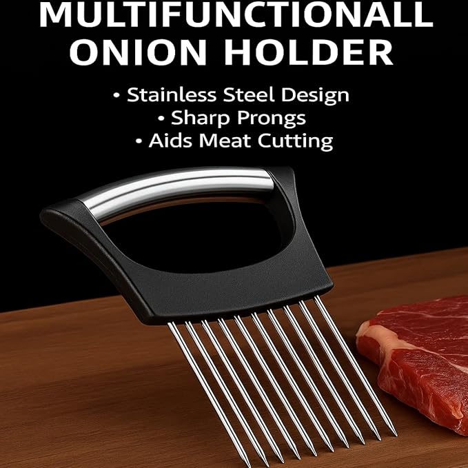 2025 Upgraded Onion Slice, New Stainless Steel Onion Chopper for Slicing, Chopper Slice Assistant Tool, Cutter for Slicing of Meat, Onion, Potato, Tomato Kitchen Gadgets (2)