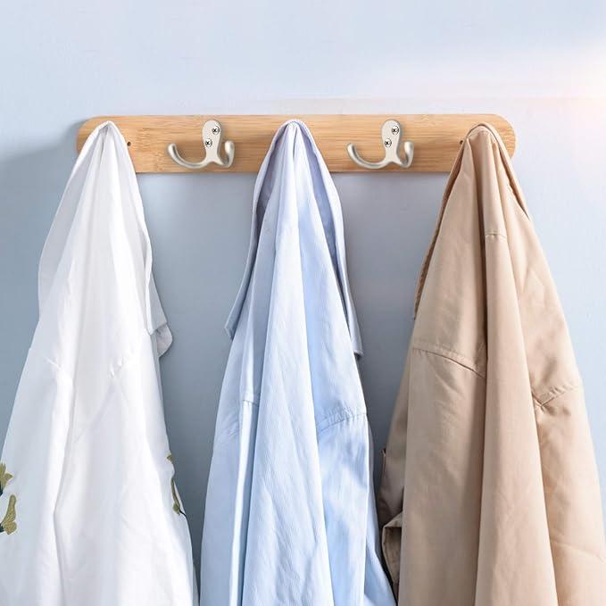 IBosins 28 Pack Heavy Duty Double Prong Coat Hooks Wall Mounted