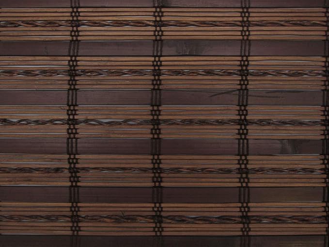 Cordless Woven Wood Roman Shades, 64W x 60H, Sarasota Cocoa, Sizes 20-72 Wide