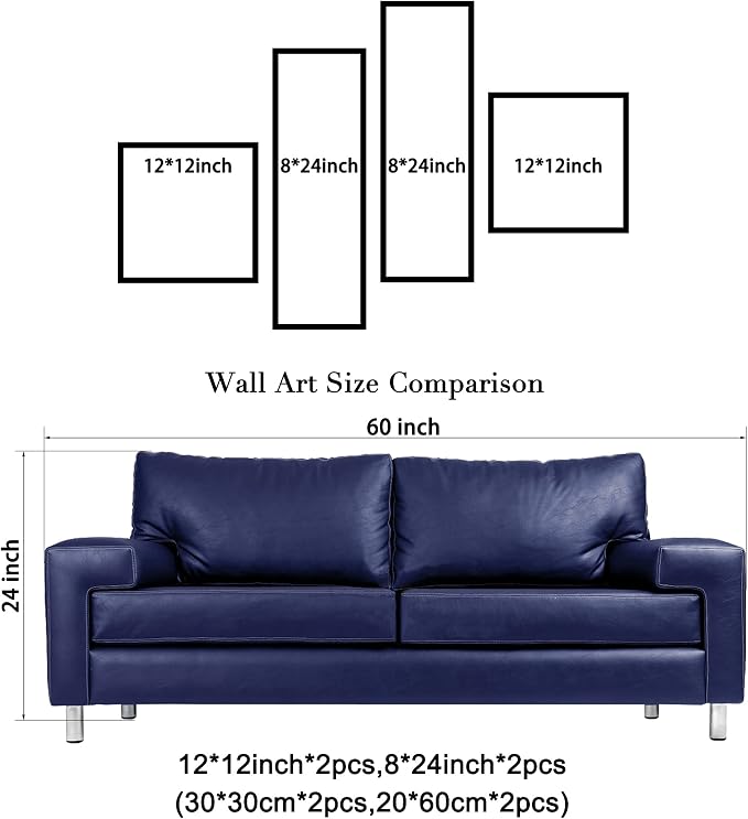 Wieco Art -Stretched and Framed 100% Hand-painted Modern Canvas Wall Art