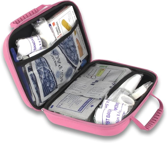 Portable-Home First-Aid Emergency-Kit Car-Travel - 299Pcs Urgent Basic First Aid Set Earthquake Emergency Kit Outdoor Backpacking Gear for Hiking Office Pink YIDERBO