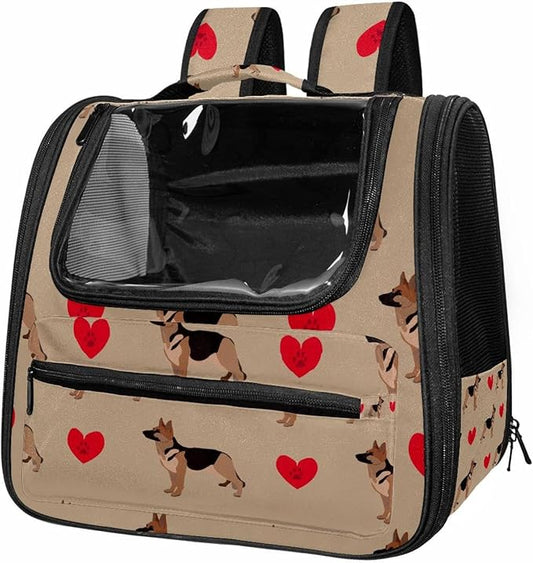 Dog and Heart Cat Carrier Backpack,900D Wear-Resistant Oxford Fabric, Dog Carrier Cat Backpacks Suitable for Travel