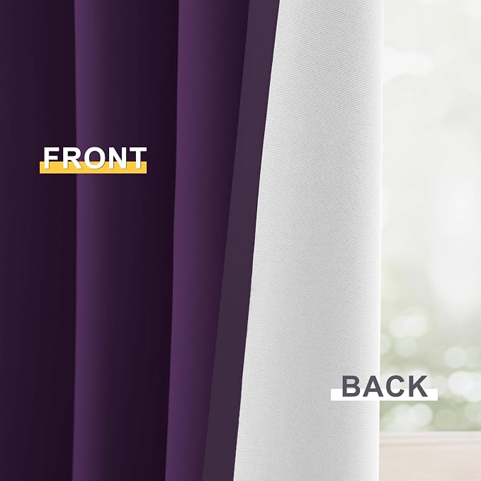 Yakamok 100% Blackout Curtain Panels 84 inches Cold and Light Blocking Drapes