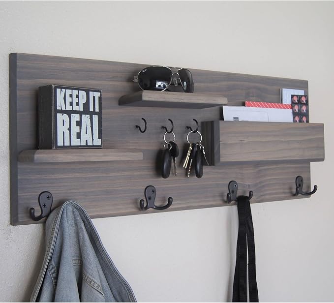 Homanu 10 Pack Coat Hooks, Heavy Duty Double Prong Coat Hooks Wall Mounted