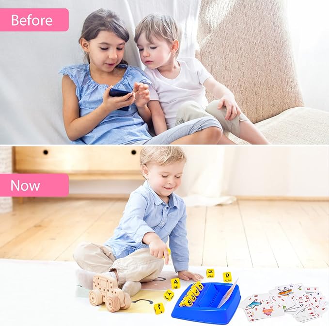 Fenikso Matching Letter Game, Spelling Word and Increases Memory, Early Learning Educational Toy for Preschool & Kindergarten Kids Over 3-8 Years Old (Pack of 2)