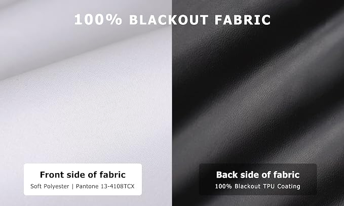 LazBlinds 100% Blackout Roller Shades, No Tools No Drill Cordless Blinds
