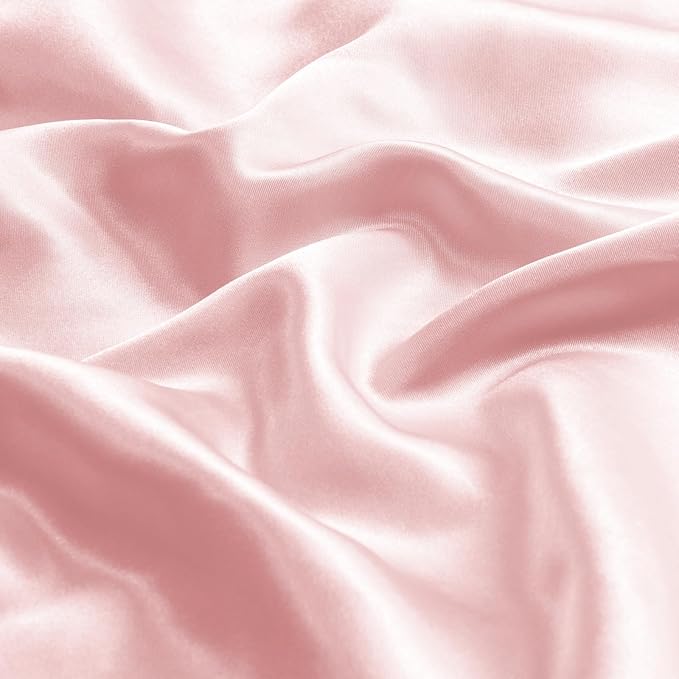 BEDELITE Satin Body Pillow Cover 2 Pack, Super Soft and Cooling Body Pillow Pillowcase for Hair and Skin, Breathable Silky Full Long Pillowcase Cover(20"x54", Pink)