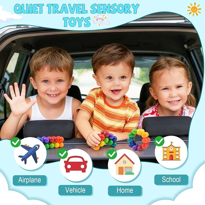 Yrissmiss Autism Sensory Toys for Autistic Children, Fidget Toys for Adults Kids, Autism Toy for Toddlers, Airplane Car Travel for Kids Ages 3+ Easter Basket Stuffers Gifts for Kids Boys Girls