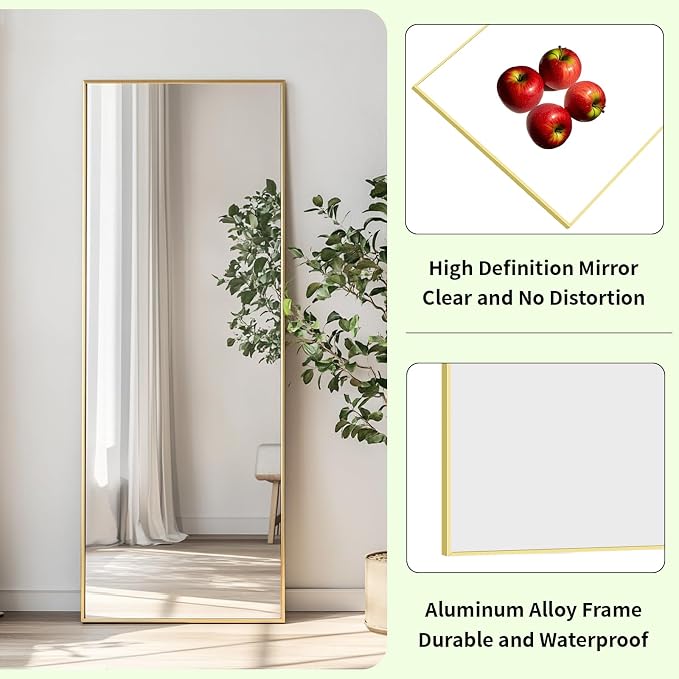 Sunniry Gold Full Length Mirror 56x18 inch, Standing Mirror Full Length