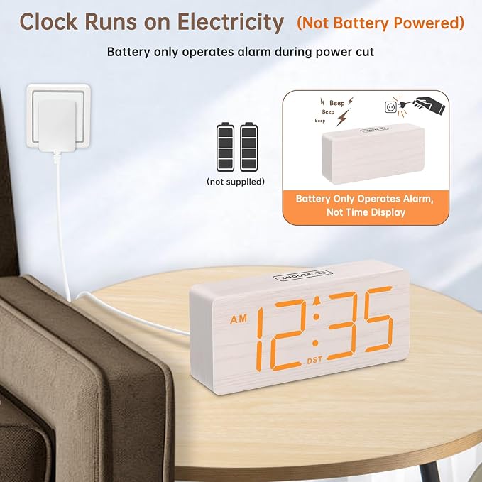 DreamSky Wooden Digital Alarm Clock
