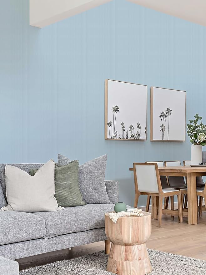 Orainege Peel and Stick Wallpaper Light Blue Wallpaper 15.7"x196.8" Textured