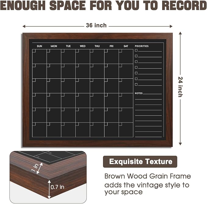 4 THOUGHT Monthly Calendar Chalkboard