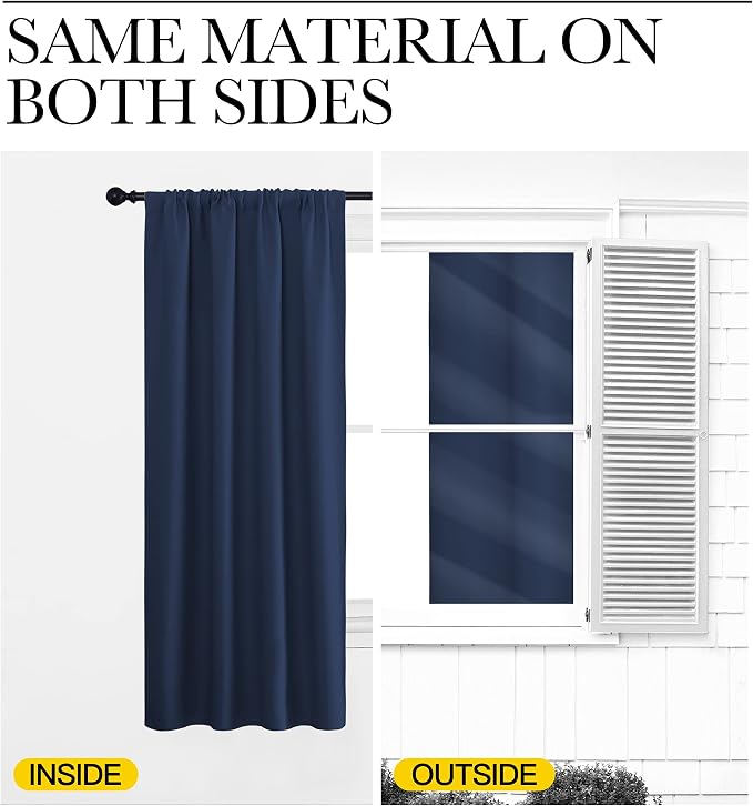 NICETOWN RV Blackout Curtains for Camper Windows, Kitchen Curtains, Short