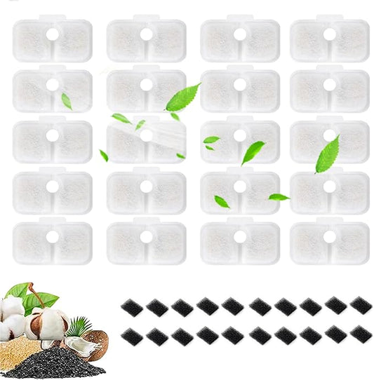 40PCS Cat Water Fountain Filters Replacement Compatible With PETLIBRO Dockstream Pet Fountain PLWF005 PLWF115 PLWF105,Replacement Filter for Ultra Quiet Pet Water Fountain