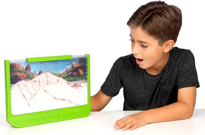 Uncle Milton Giant Ant Farm - Large Viewing Area - Care for Live Ants - Nature Learning Toy - Science DIY Toy Kit - Great Gift for Boys & Girls, Green