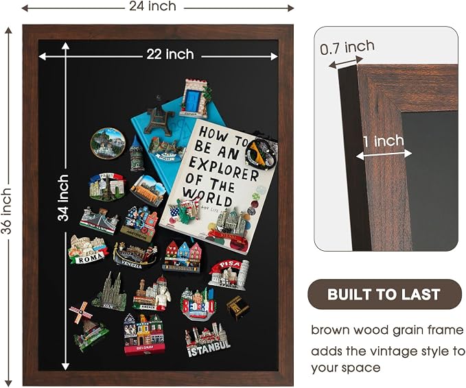 4 THOUGHT Chalk Board 24" x 36", Magnetic Large Chalkboard