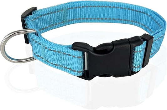 Adjustable Nylon Dog Collar, Reflective Collar 1 Inch 3/4 Inch 5/8 Inch Wide, for Large Medium Small Dogs