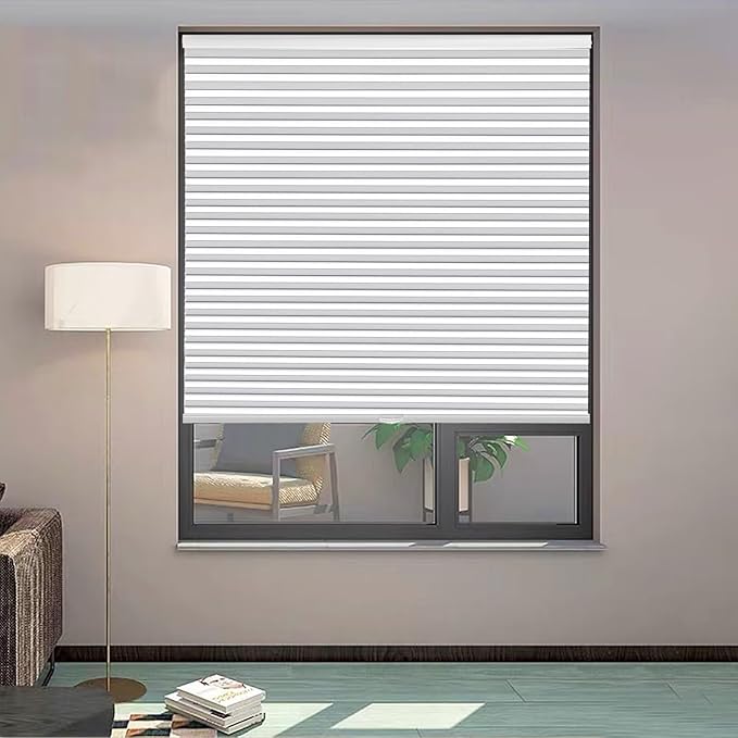 MYshade 1.5-Inch Cellular Cordless Blackout Shades,Thermal Insulating Noise Reducing Waterproof Blinds,Honeycomb Window Treatments for Indoor Light Control (White-39 W x 72" H)