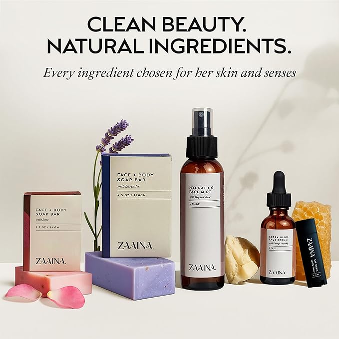ZAAINA Spa Gifts for Women - Relaxation Spa Kit, Holiday Spa Gift Basket, Pampering At Home Natural Bath & Body Self Care Spa Package, Christmas Gifts for Mom Wife, Birthday Gifts for Women